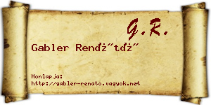 Gabler Renátó névjegykártya